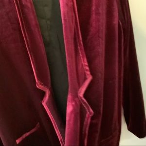 Nasty Gal burgundy velvet oversized blazer L NWT